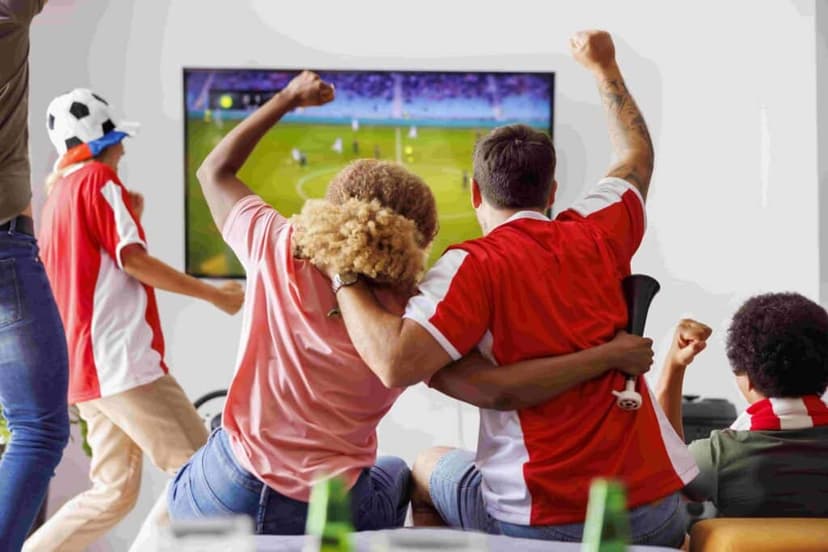 Smart TV met scherpe beeldkwaliteit in een moderne woonkamer
